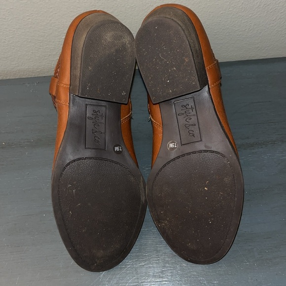 Style & Co. Womens Fellicity Faux Leather Ankle Brown Cognac Booties sz 7.5 EUC - Picture 9 of 14